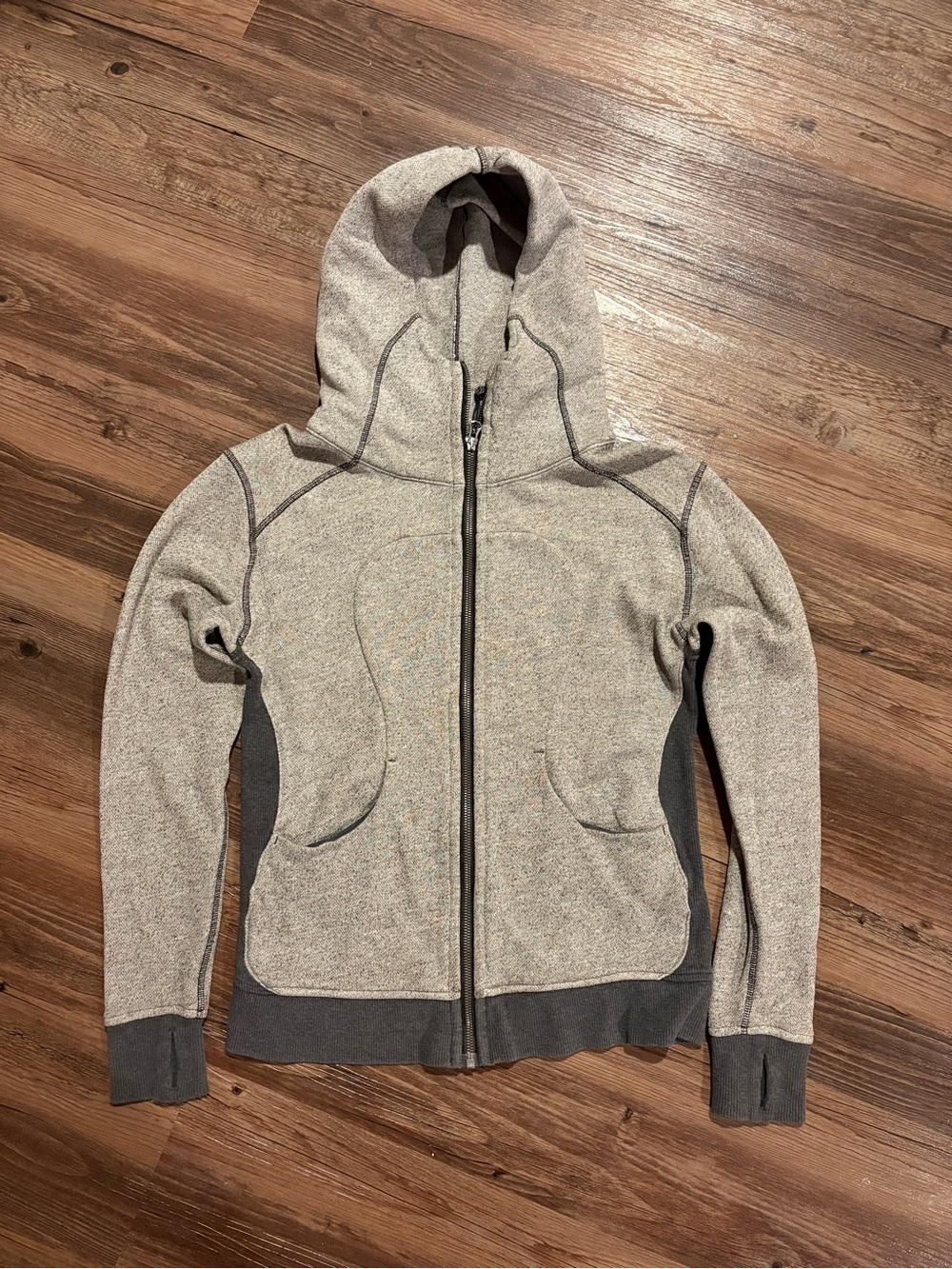 lululemon athletica Heather Gray Zip Hoodie with Dark Gray Trim
